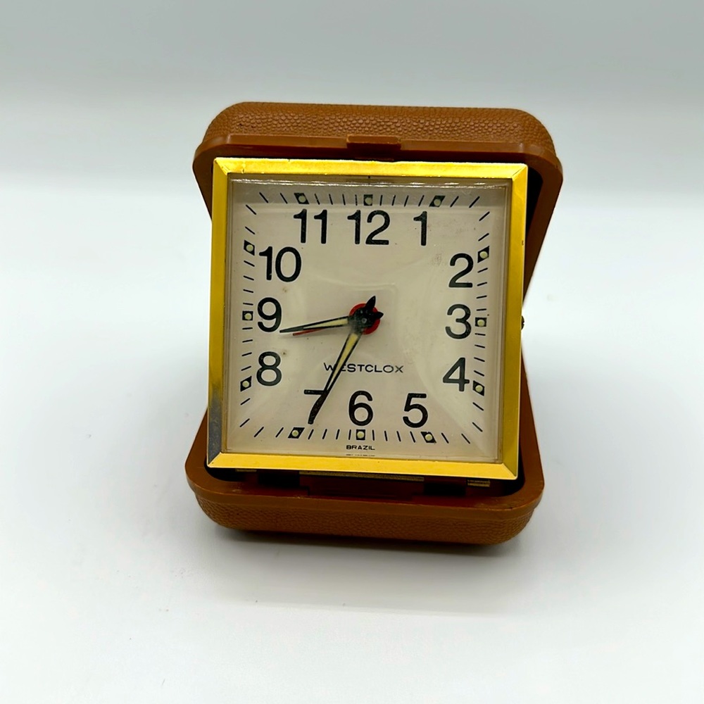 Vintage 1960's Westclox Travel Pocket Size Wind up Clock